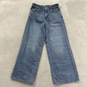 Next Trys Jeans Women 29 x 31 Medium Blue Denim Adapther Wide Leg Baggy